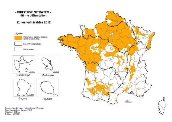 carte zones vulnérables 2012