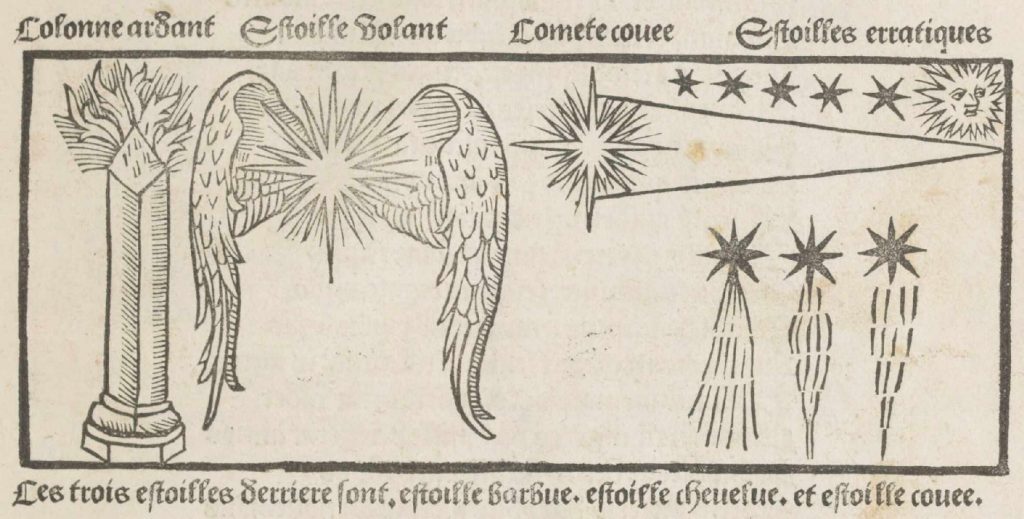 Illustration du Calendrier des bergers montrant les différents types d'étoiles