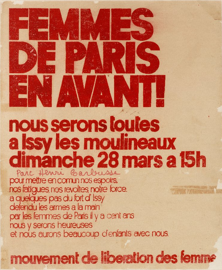 Affiche "Femmes de Paris en avant ! Nous serons toutes à Issy-les-Moulineaux dimanche 28 mars à 15h"