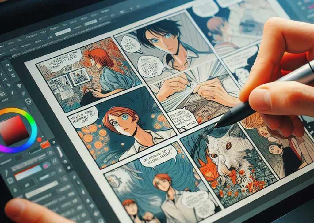 Mise en couleur dd'une BD sur une tablette graphique