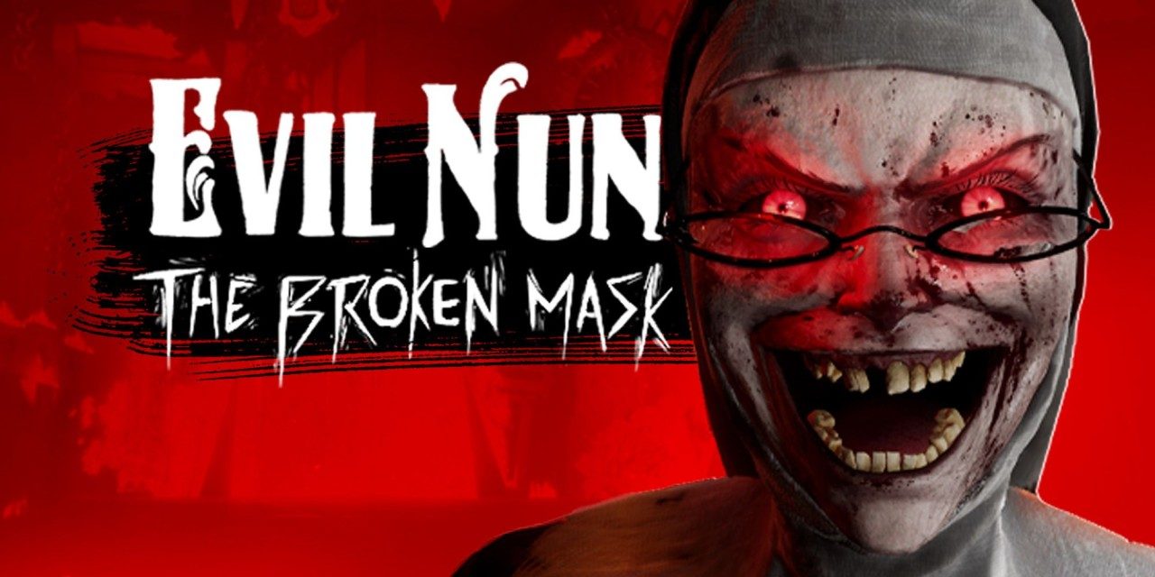 Jaquette du jeu vidéo Evil Nun, avec un visage monstrueux de femme