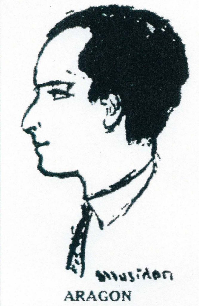 Louis Aragon dessiné par Musidora