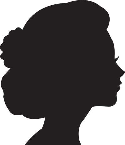 Silhouette d'un visage de femme, de profil