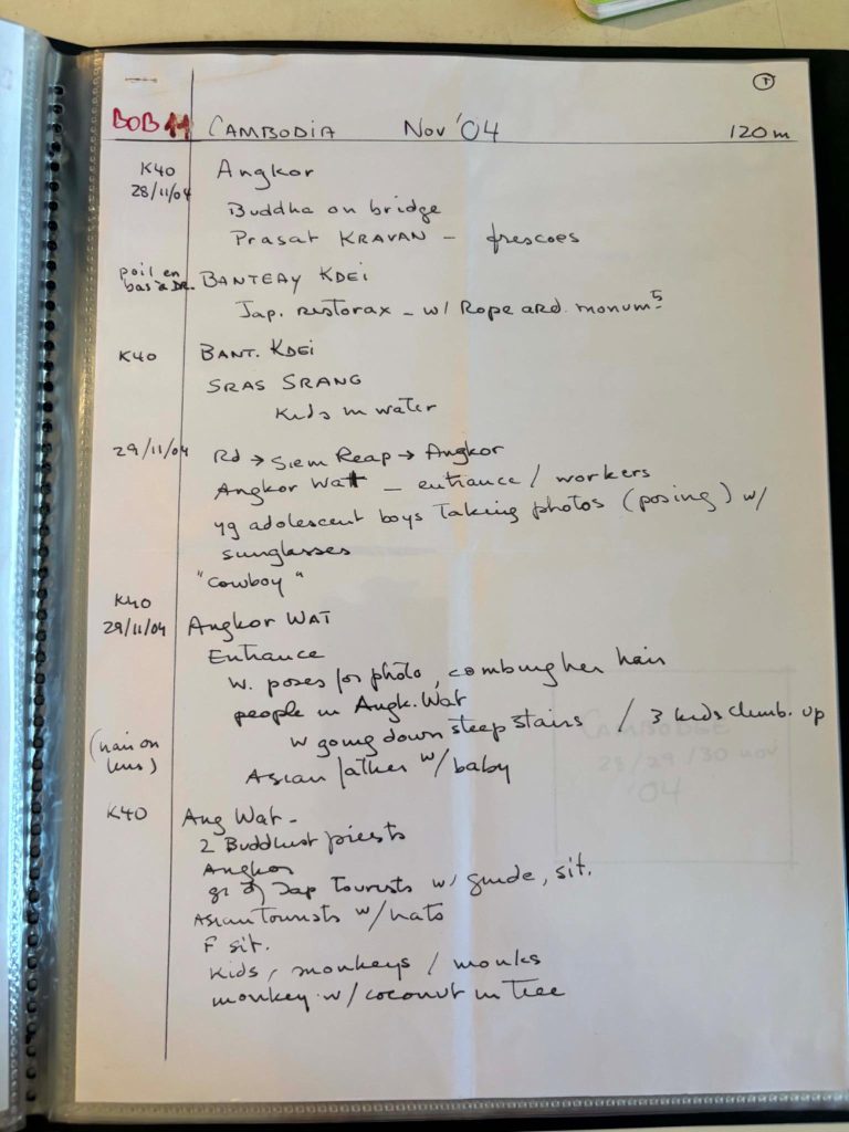 Cahier de notes archivés dans l’atelier d’Ostrovsky à Paris.