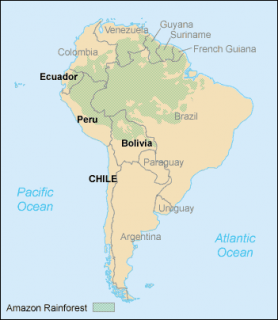 carte d'Amerique du sud