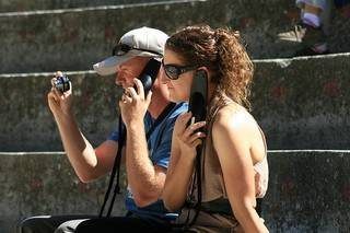 Touristes avec audioguides