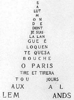 Calligramme de Guillaume Apollinaire