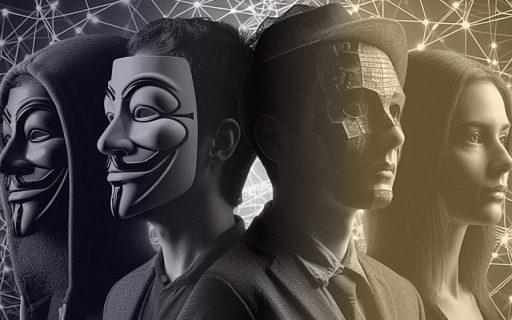Illustration faisant apparaitre un cybercriminel, un hackeur, un journaliste et une activiste