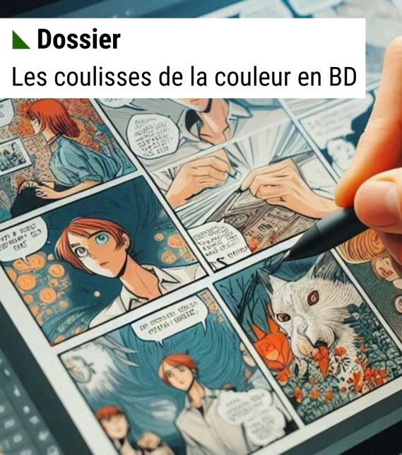 main qui colorie une case de bd au crayon de couleurs