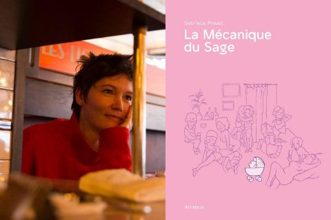 Portrait de Gabrielle Piquet et couverture de La Mécanique du Sage